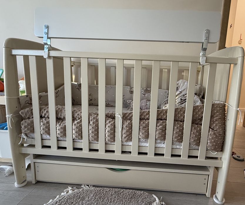 Łóżeczko dziecięce z szufladą kołyską Taddy 60x120cm