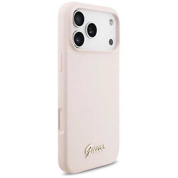Etui Guess Silicone Script Metal Logo MagSafe na iPhone 17 Pro Max - r