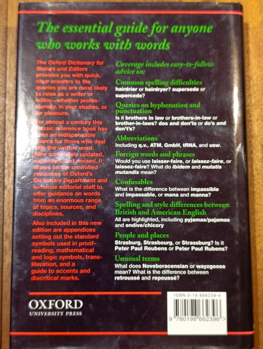 Oxford Dictionary For Writers and Editors