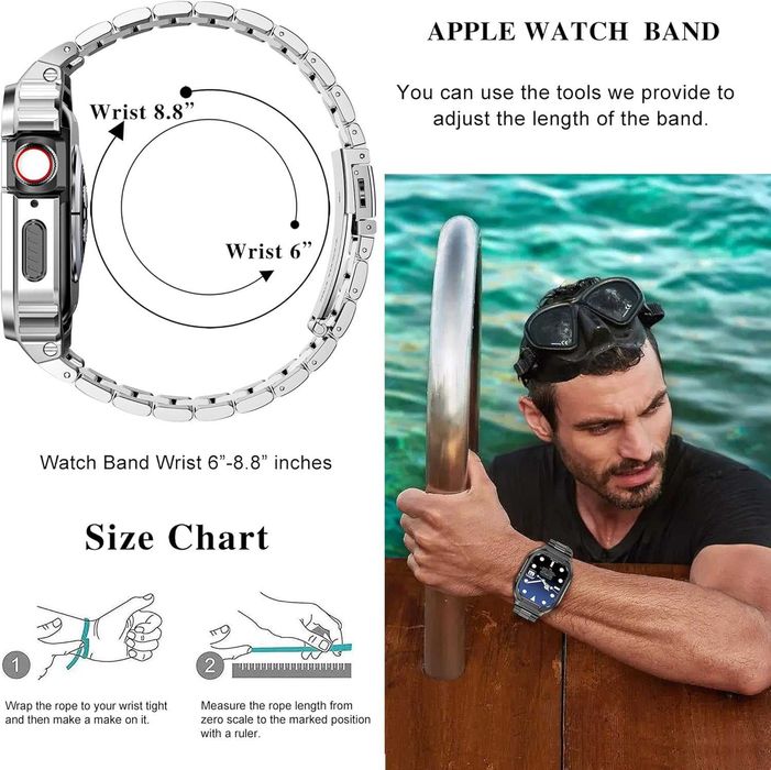 Pasek HASLFM z kopertą do Apple Watch 45mm (9/8/7) gwiezdna szarość #04