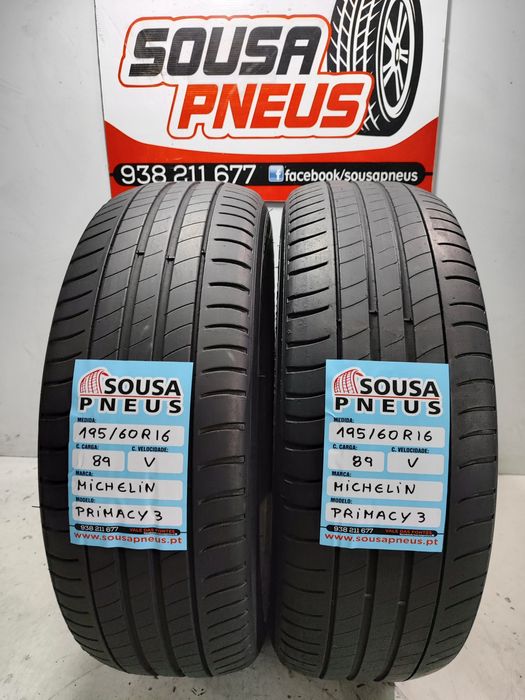 2 Pneus semi novos 195-60r15 Michelin Oferta da Entrega -85 Euros