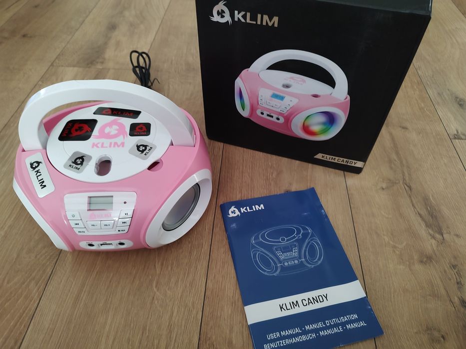 Boombox różowy odtwarzacz CD dla dzieci