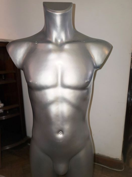 Busto manequim masculino em prata