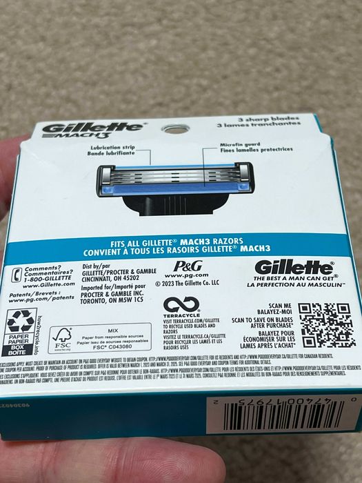 Оригинал 100% из США Gillette Mach3 4шт. лезвия, лосьон, гель