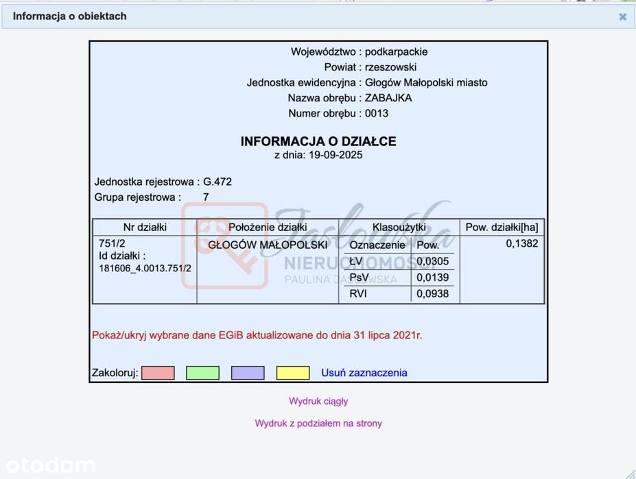 Zabajka koło Rzeszowa / piękna działka