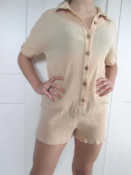 Asos kombinezon spodenki bawełna len 36 S 8 NOWY