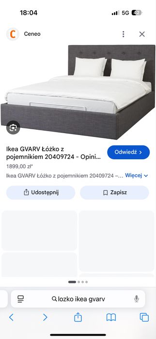 Łóżko Ikea Gvarv 160x200