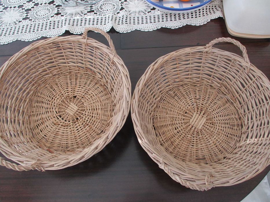 2 cestos redondos em verga Ø 37 cm trabalho artesanal feitos à mão