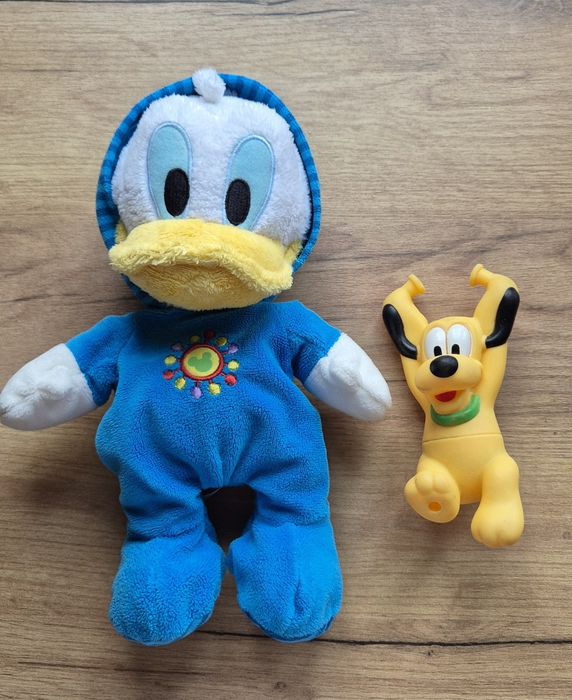 Maskotka kaczor Donald Duck Disney figurka retro piszczałka Pluto