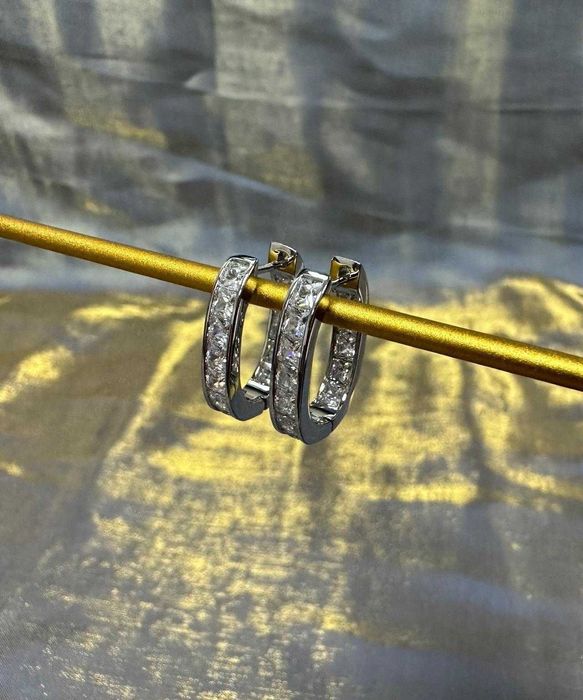 Kolczyki APM - mikrokwadratowe kryształki pavé, olśniewające