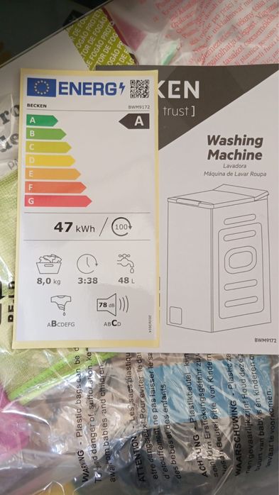 Maquina de lavar becken 8kg como nova 1 ano de uso e tem garantia e fatura