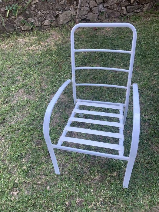 Conjunto 6 cadeiras jardim com estofo