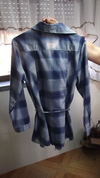 Camisa Xadrez Azul L como NOVA