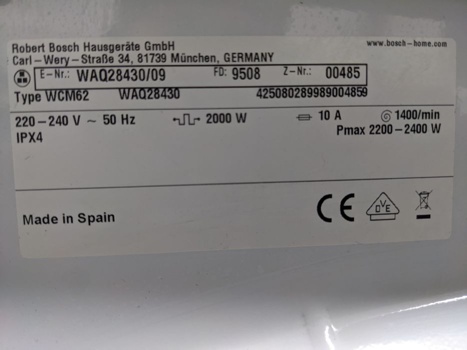 Bosch Serie 6 Пральна машина