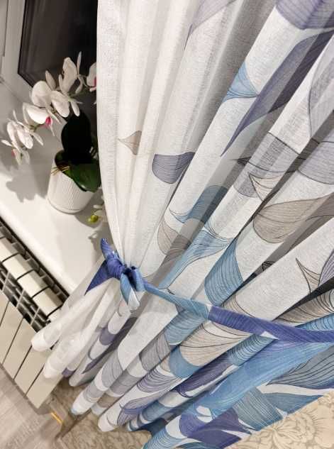 Готові тюль гардина кухня вітальня (є пошив) карниз 1.8-2 м ширини