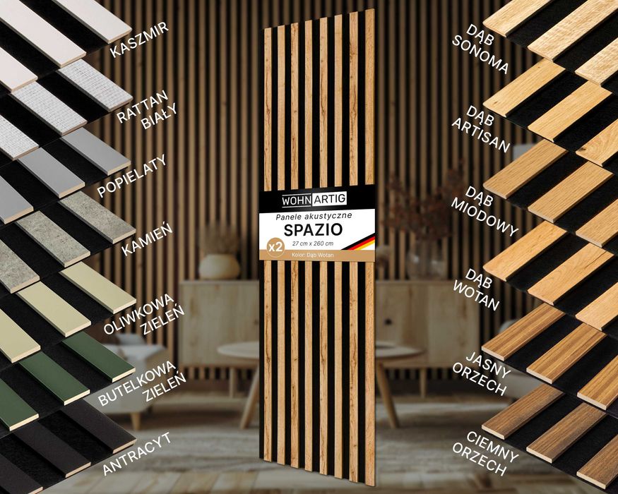 Lamele ścienne na czarnym filcu 260cm x 54 cm Dąb Sonoma, Craft i inne