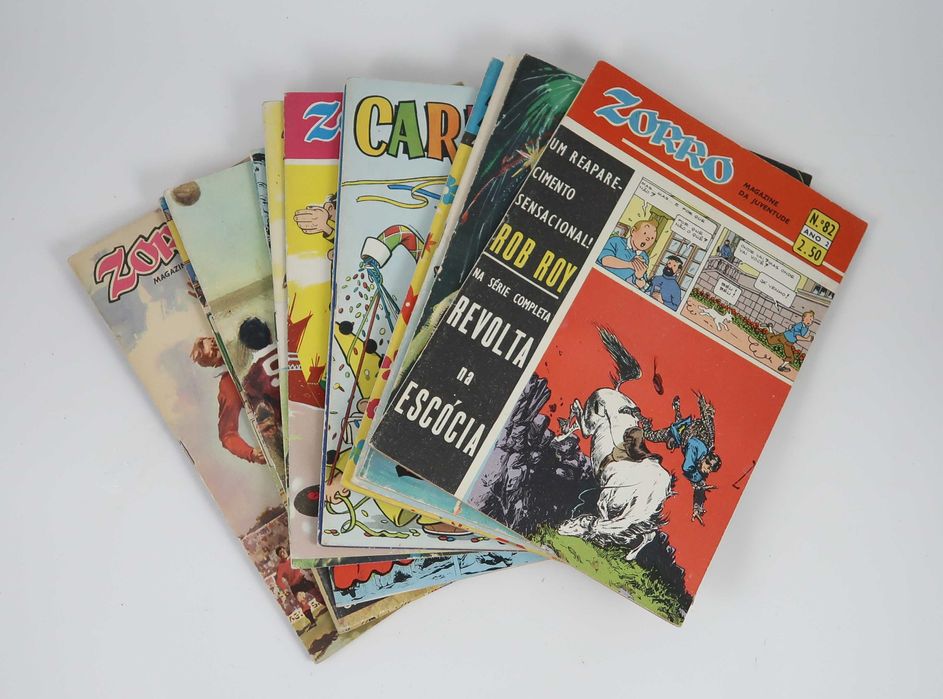 12 revistas antigas Zorro, capas históricas