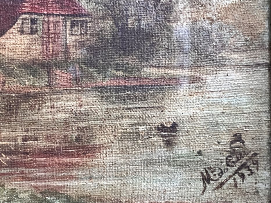 Quadro-pintura  1939 oléo sobre tela.Assinado por Maria do Céu.