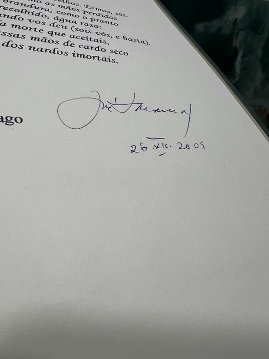 Poema Original José Saramago Assinado