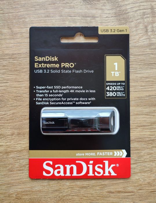 SanDisk Extreme pro 1TB. USB 3.2. Nowy pendrive. Oryginalny.