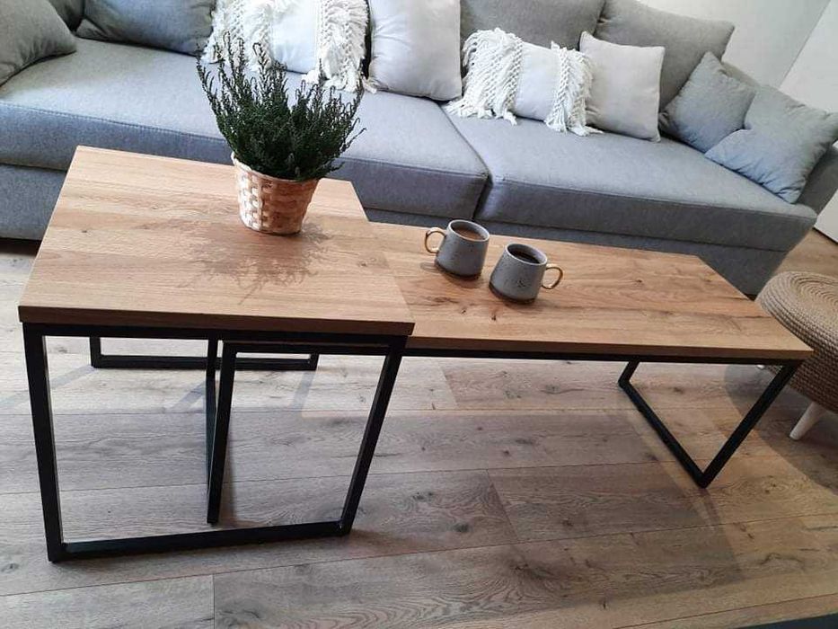 Stolik kawowy metalowy INDUSTRIALNY LOFT regał stół kwietnik