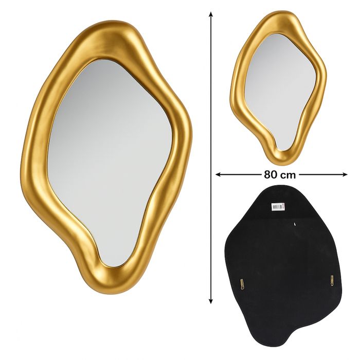 Designerskie lustro w złotej ramie — 120 × 80 cm — HIT DEKORACYJNY