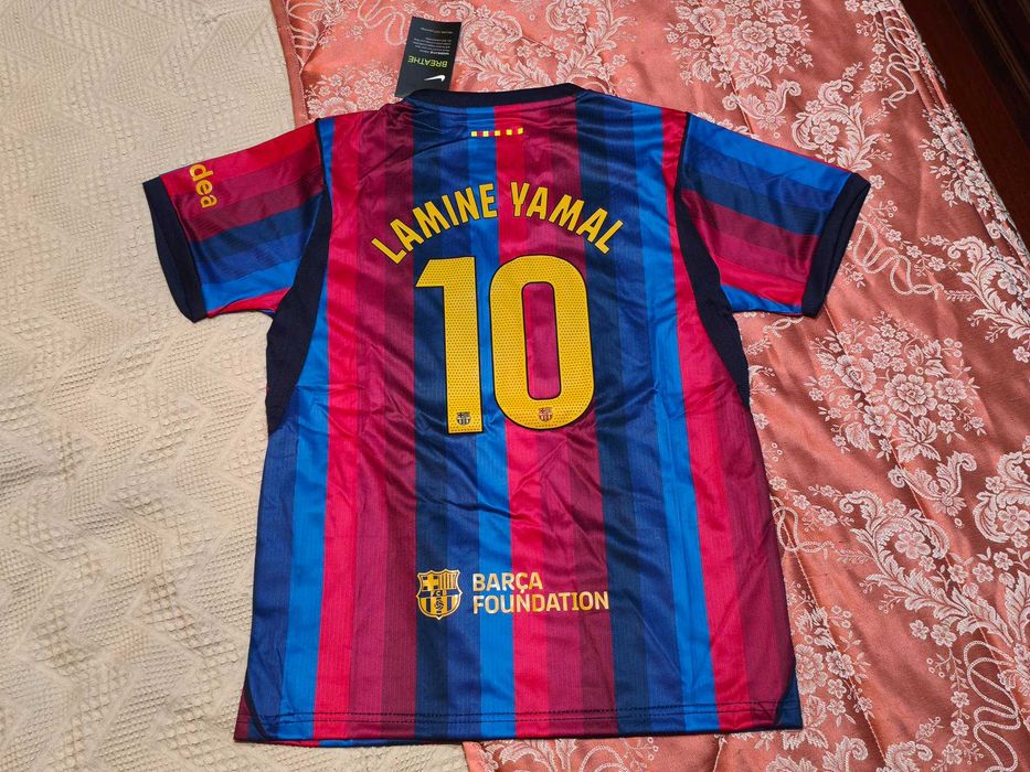 Camisola Criança Lamine Yamal Equipamento Barcelona | NOVO