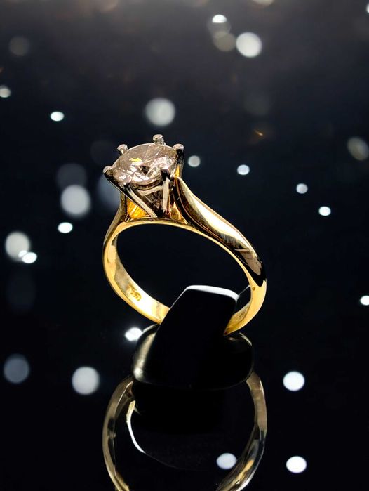 Pierścionek z brylantem ok. 1,01ct / P2! H-I