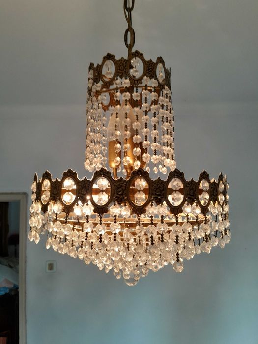 Candeeiros vintage de teto e 2 apliques