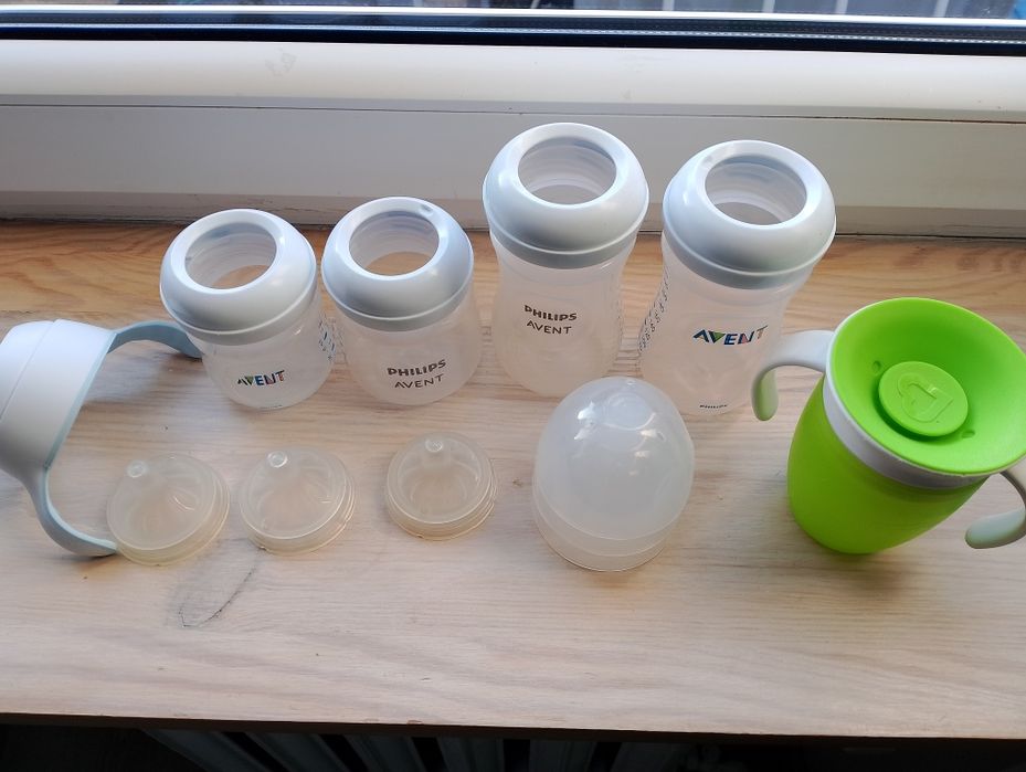 Butelki Philips Avent i kubek niekapek  munchkin