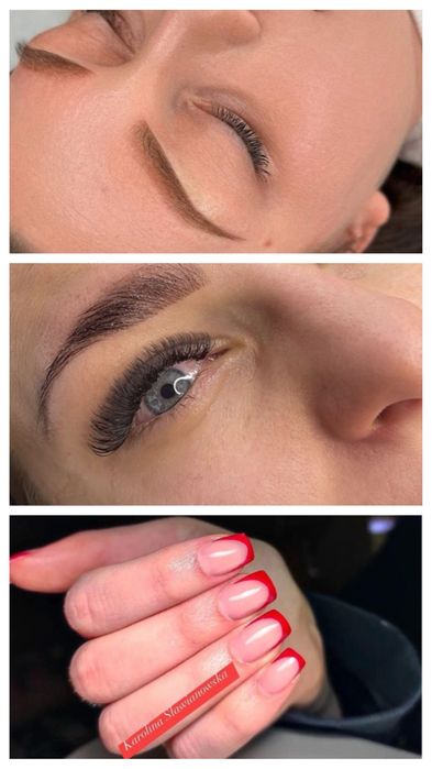 Pedicure manicure rzęsy brwi żele