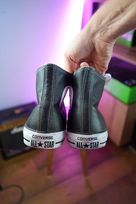 Czarne skórzane Converse Chuck Taylor | Rozmiar 45
