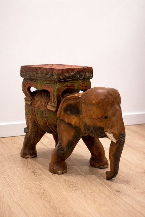 Peça de Decoração em Madeira Maciça - Elefante