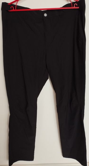 Spodnie męskie trekkingowe wodoodporne czarne z regulowanym pasem 52