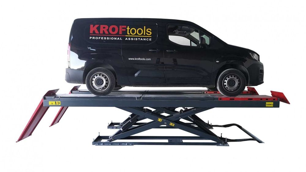 Elevador Auto Dupla Tesoura Baixo Perfil P/ Alinhamento C/LED 3,5T KROFTOOLS JL20