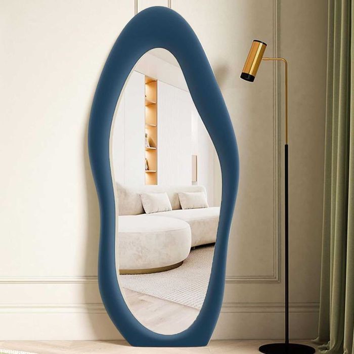 Duże lustro asymetryczne 160cm welurowe