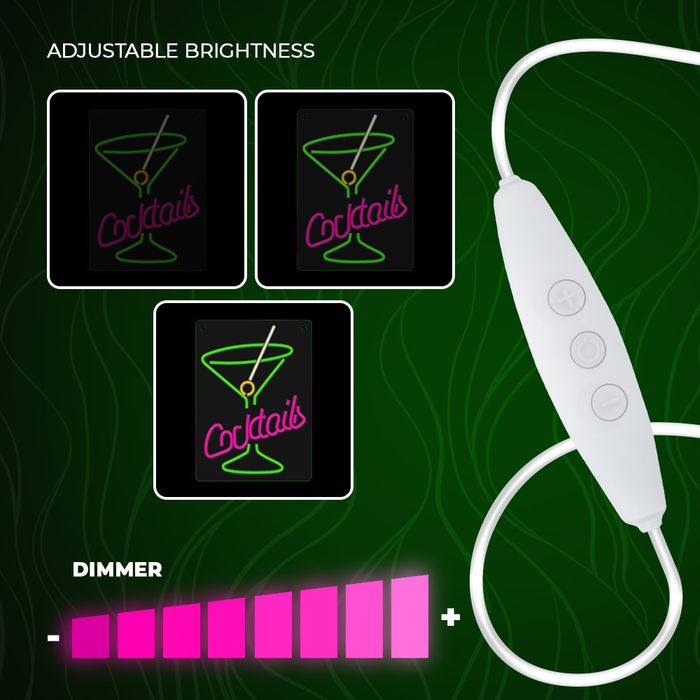 Neon Plexi LED cocktails róż zielony FPNE02X Forever Light