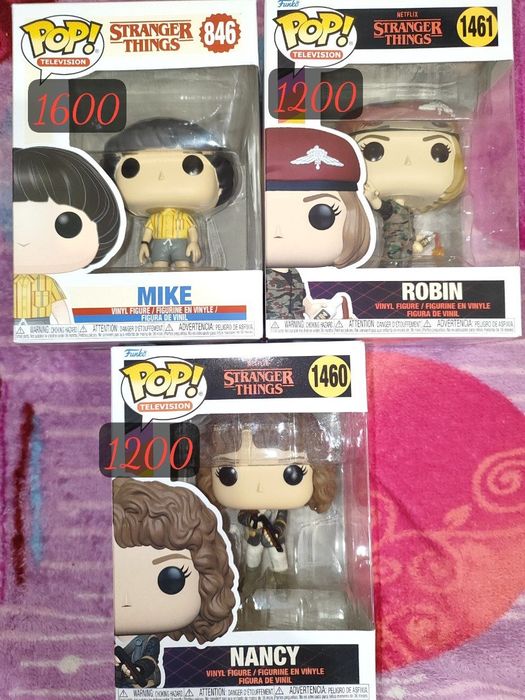 Продаж фігурок Funko pop Stranger things: Mike 846, Robin 1461, Nancy 1460