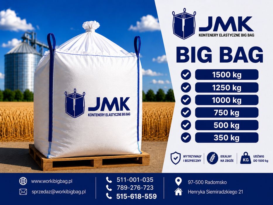 Worki big bag bagi 500kg 750kg 1000kg bigbag hurt I detal Wysyłka cała Polska