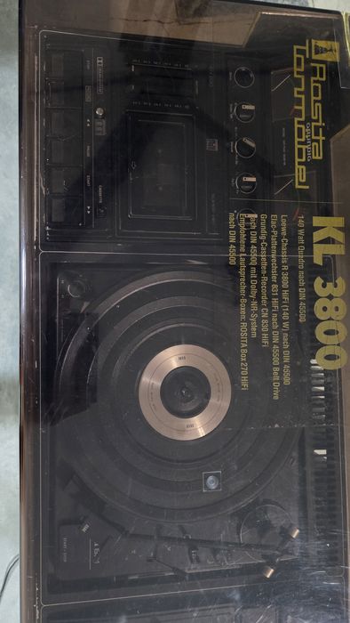 Sistema Hi-Fi Vintage Rosita KL 3800 com colunas – gira-discos