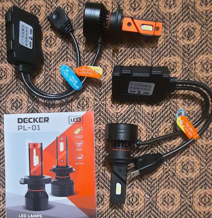 LED Лед Лампа DECKER PL-01 H7 Н1 Н11 Н4 Н15 НВ3 5000K 45W 10000LM