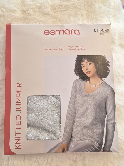 Sweter damski srebrny