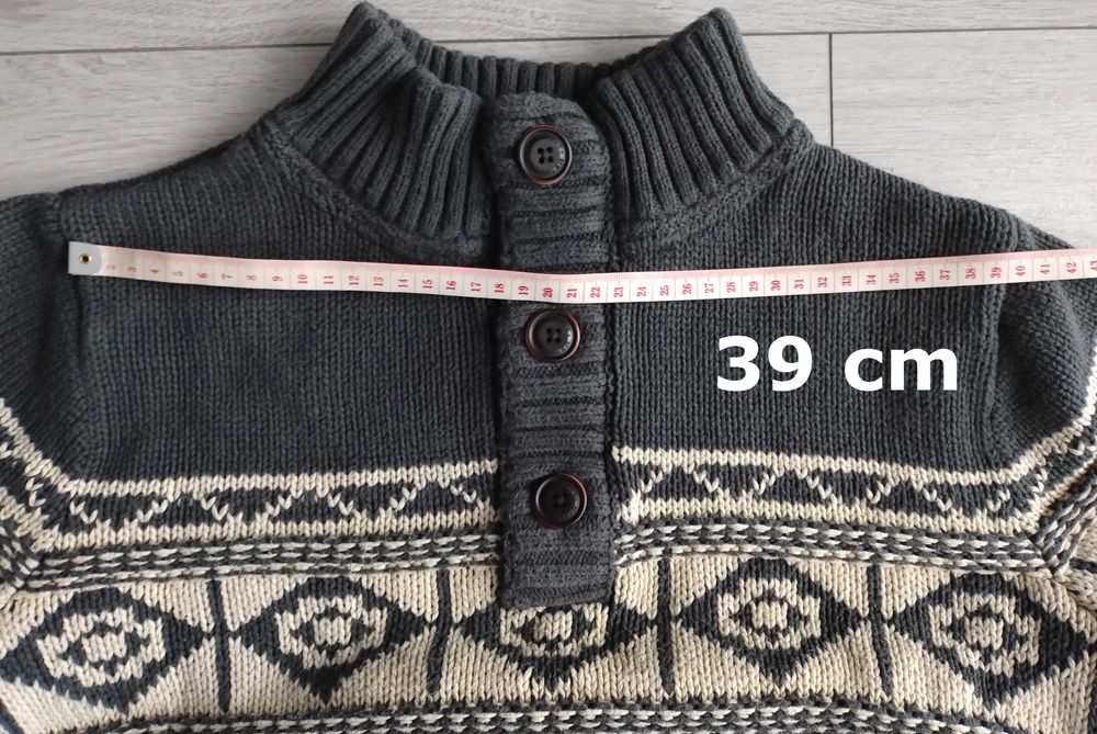 Męski Sweter Hilfiger Denim z Norweskim Wzorem - Rozmiar L