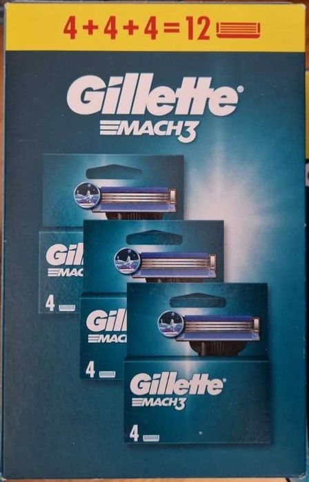 Gillette Mach3 леза для гоління упаковка 12 штук. Оригінал