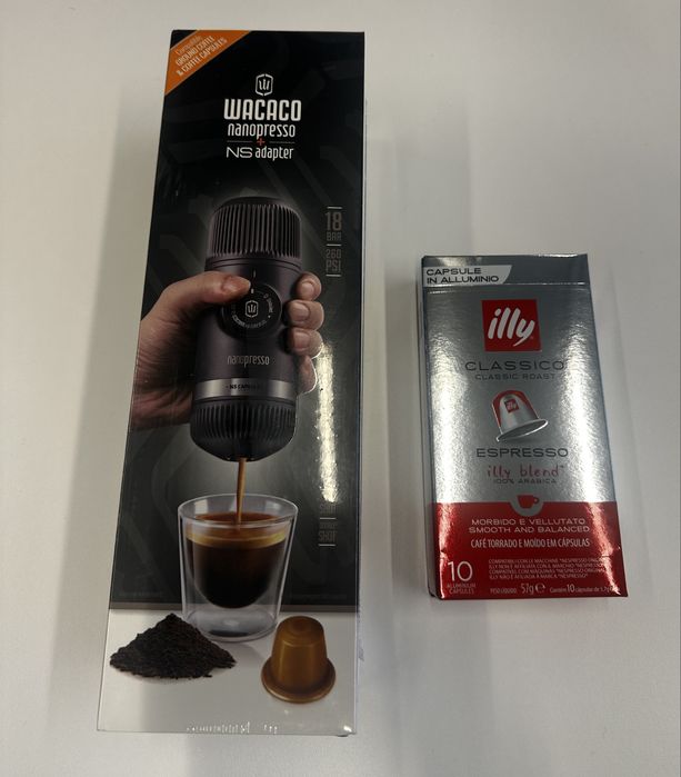 Przenośny ekspres do kawy + adapter do kapsułek