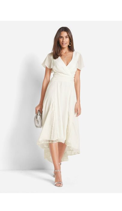 Nowa suknia ślubna 38 40 cywilny poprawiny ecru wesele zwiewna koronka