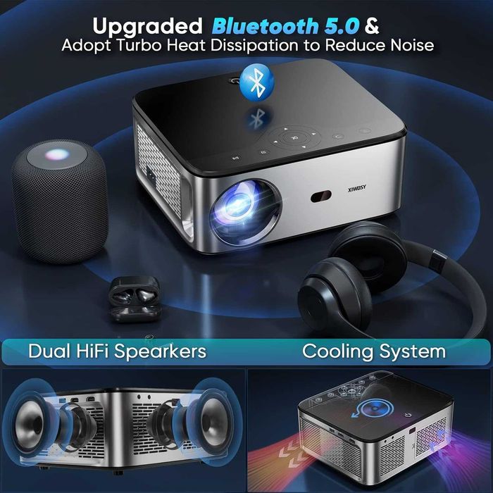Projektor kina domowego 4K 18000l LED Full HD Android 9.0 5G WiFi Bluetooth