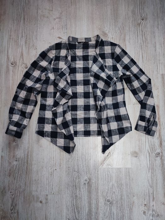 Vero Moda L 40 koszula damska bolerko narzuta asymetria bawełna kratę