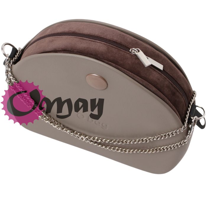 Brązowy organizer do OBAG MOON LIGHT welur brąz 2 kieszenie wkład OMAY