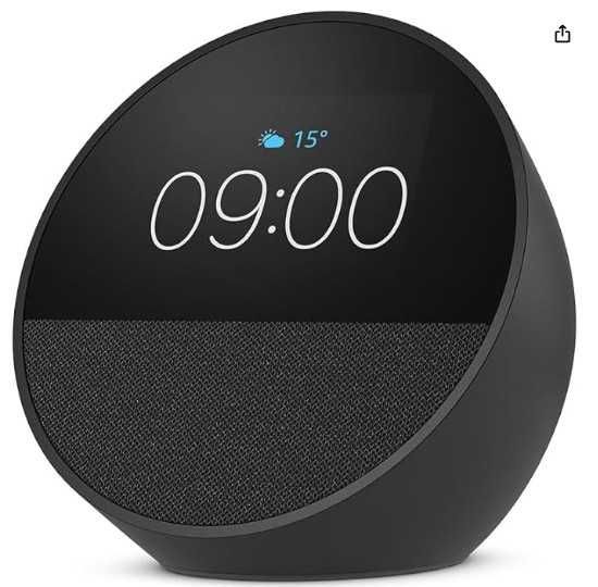 Echo Spot com relógio - Alexa Preto